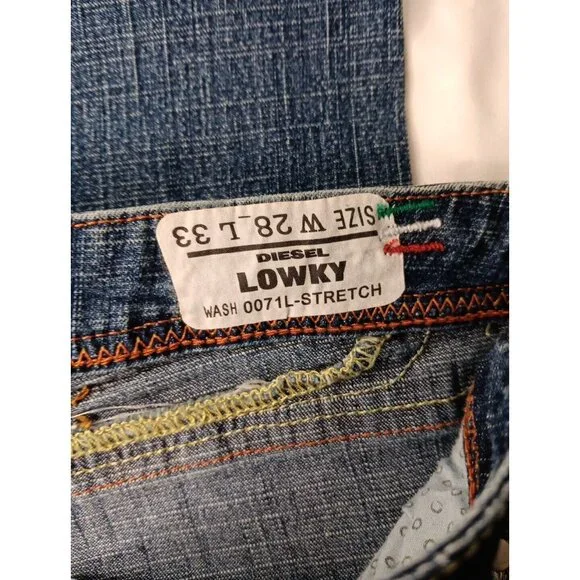 Diesel LOWKY Jeans Womens 28 x 33 Blue Denim Sequin 0071L-STRETCH $320 New - Picture 8 of 10